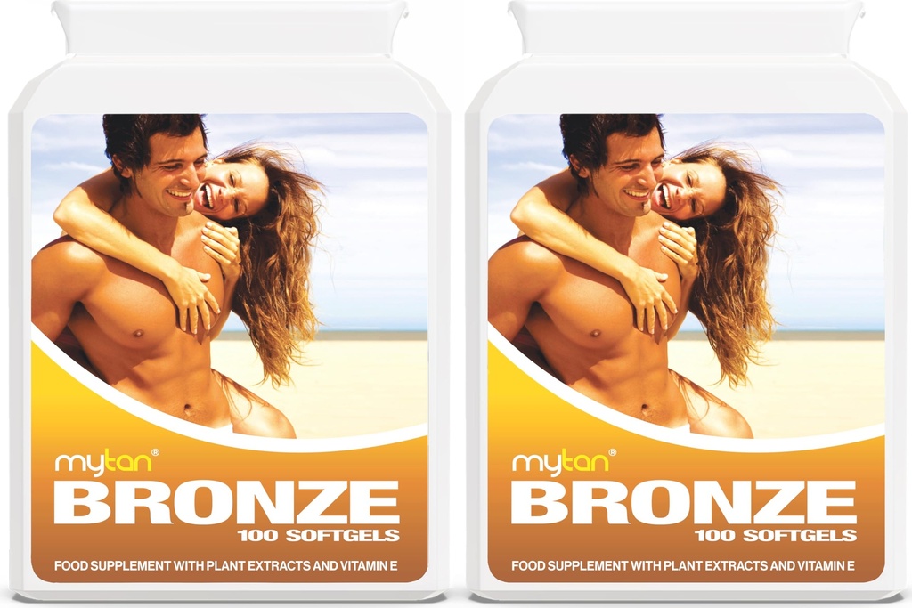 Pilules de bronzage en bronze Twin Pack de Sun Tan Supplément de Astaxanthin Lutein Lycopene