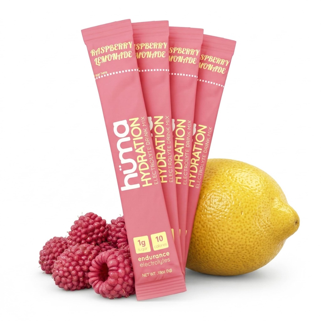 HUMA CHIA Hydration Drink Mix, Raspberry Lemonade 60 Packets - Low Calorie, High Electrolyte Powder for Sports & Exercise - 100% Natural, 1g Sugar, 10 Cal