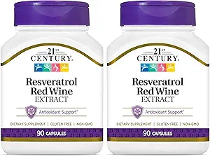 21st Century Resveratrol Red Wine Extract Capsules, 90Count (verpakking 2)