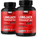 Force Facteur Longjack Tongkat Ali Max, Tongkat Ali pour les hommes, l'endurance masculine et supplément de vitalité fait avec des ingrédients naturels clés pour l'absorption supérieure, 1200mg, 120 Capsules, 2-pack