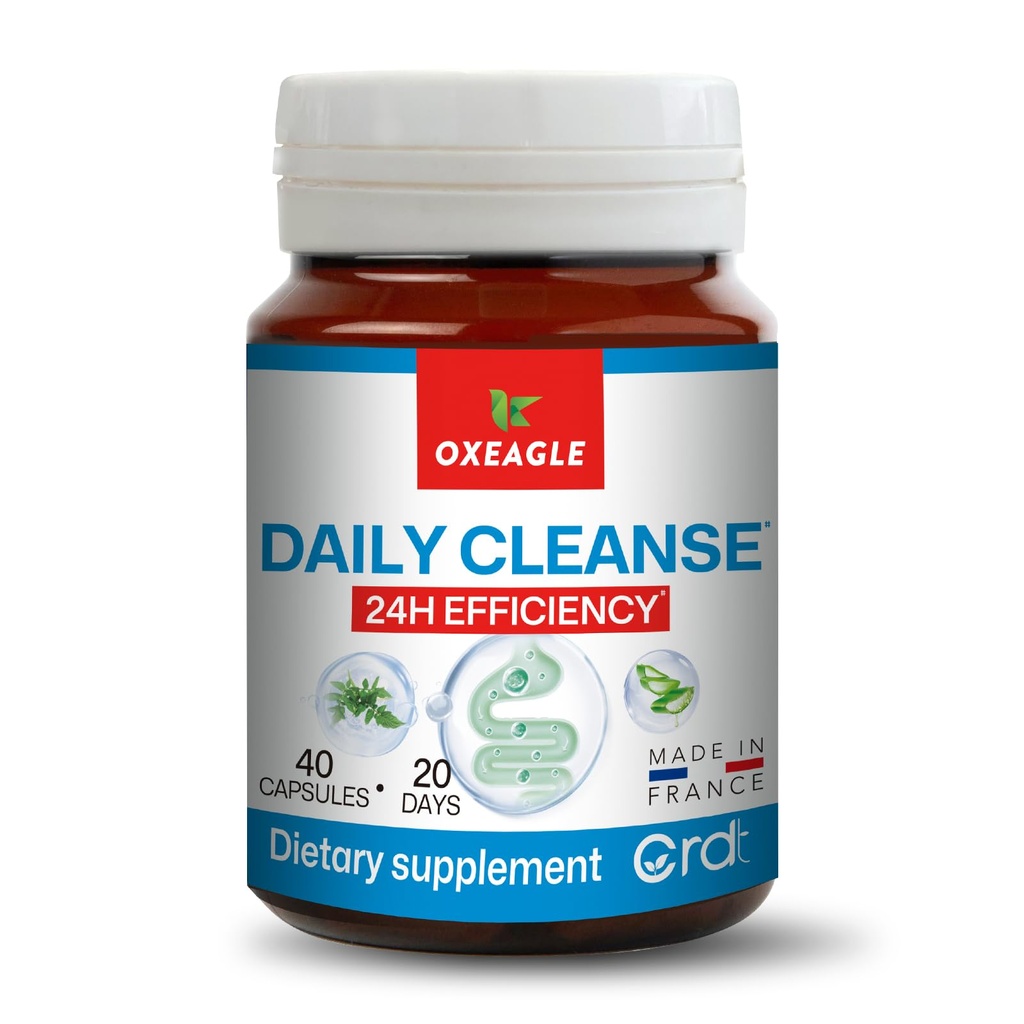 Gut Cleanse Detox for Women, Colon Cleanse & Gentle Herbal Supplements for Men, Powered with Senna Leaves, Plum, Chrysanthemum, Acacia Gum & Aloe Vera–40 Capsules (A01)