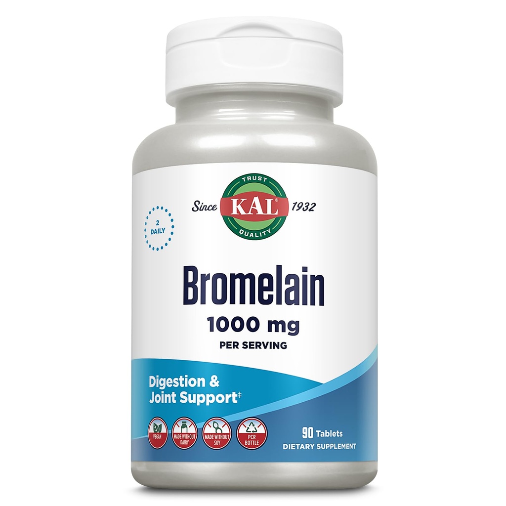KAL Bromelain Tablets, 1000 mg, 90 Tel.