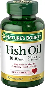 Nature's Bounty Fish Oil 1000 mg, Odorless, 120 Coated Softgels (verpakking van 3)