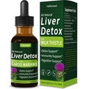 Milk Thistle Liver Detox Drops, Cardo Mariano (con Silimarina) y Diente de León para el Hígado Graso, Liver Support Supplement w/Artichoke & Dandelion Extract for Liver Cleanse & Repair. 2oz