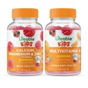 Levensvatbare Calcium Magnesium & Zink Kids + Multivitamine Kids, Gummies Bundle - Grote Proeverij, Vitamine Supplement, Glutenvrij, GGO-vrij, Kauwbare Gummy