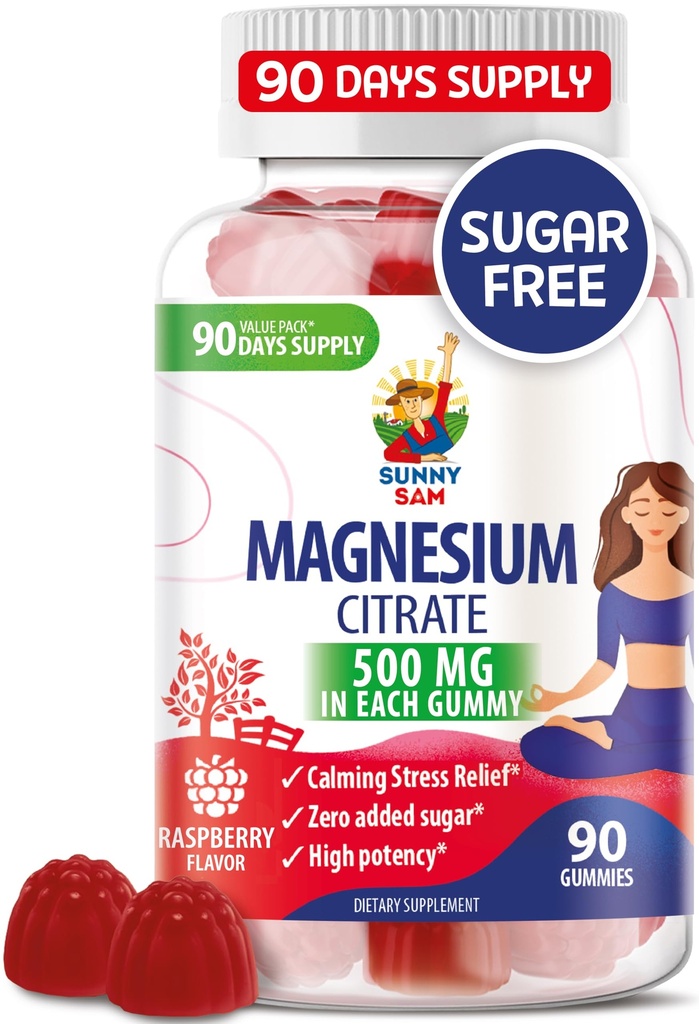 Magnesium Gummies for Kids & Adults - 500mg - Kalm Magnesium Kauwen - Magnesium Citrate Kauwbare Supplement voor Mood & Muscle Support