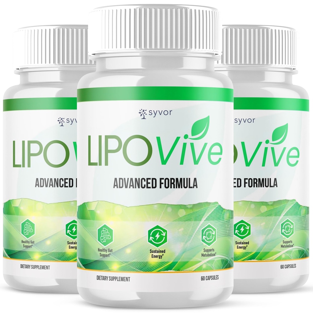 (3 Pack) Lipovive Capsules, Official Lipovive Pills with All Natural Ingredients, Advanced Formula Lipovivé Health & Active Lifestyle Support Pills Max Strength Vitamin for Women & Men (180 Capsules)