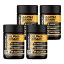 ONNIT Alpha Brain Nootropic Capsules for Men & Women, IGEN Non-GMO Tested Memory, Focus & Mental Clarity, with L-Theanine and Vitamin B6, 30 Count Each, Pack of 4 (120 Capsules)