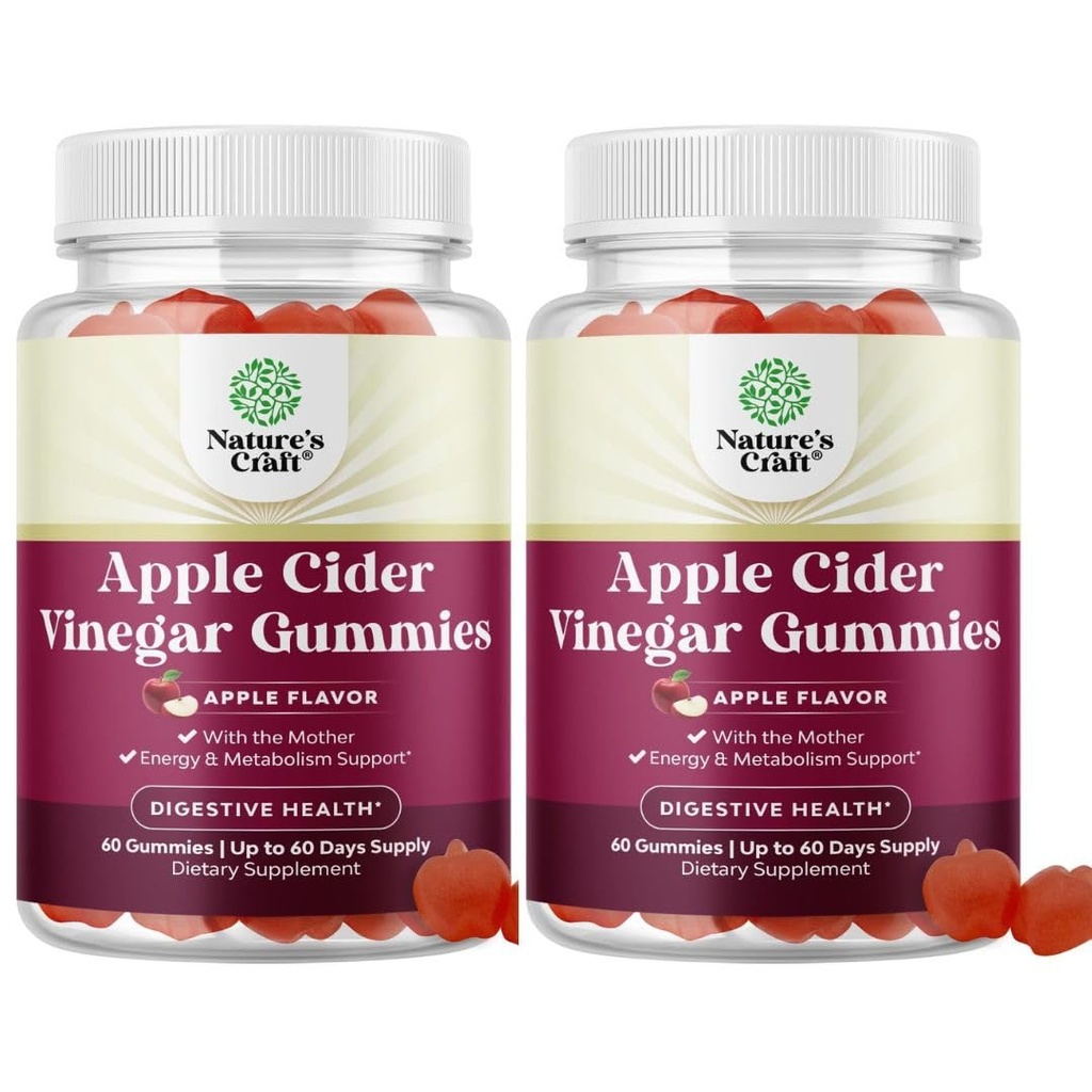 Apple Cider Vinegar Gummies met de Moeder-Natural Energy Supplement ACV Gummies met Moeder voor Body Cleanse Immune Ondersteuning en Gut Health-Delicious Gummy ACV Supplement met Beet Root Powder 2 pack