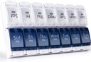 MERICARGO Am Pm Pill Organizer 7 Dag, 2 keer per dag Grote Weekly Pill Box, Push Button Daily Pill Case voor Vitamine, Visolie, Supplementen