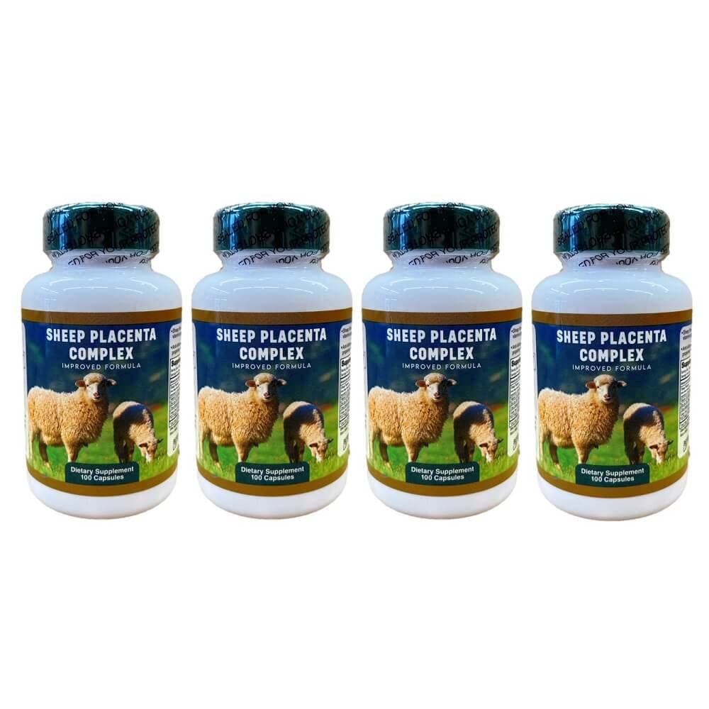 4 flessen Schapen Placenta Complex 100 Capsules/fles, Make In USA, vers, Snellere verzending !!