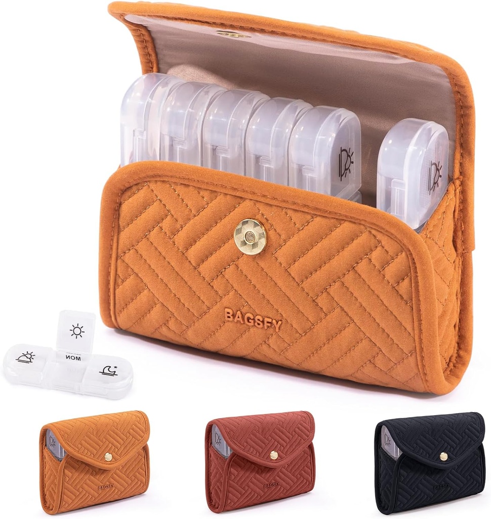 BAGSFY Weekly pil Organizer 3 keer per dag in een schattige stof pil geval, medicijnen pil Organizer, pil Box, Portable Travel pil Case, pil container voor medicatie, vitamines, visolie, supplementen