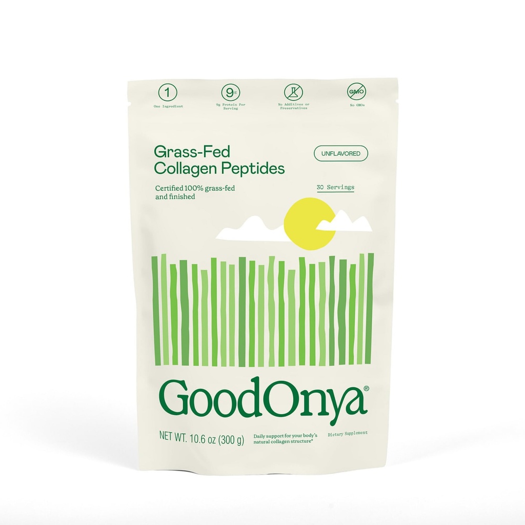 GOODONYA Certified 100% Grass-Fed and Finished Collagen Peptides, Non-GMO, rGBH Free, 30 Servings