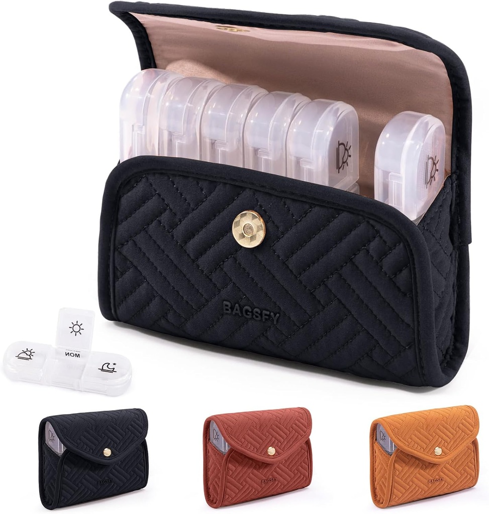 BAGSFY Weekly pil Organizer 3 keer per dag in een schattige stof pil geval, medicijnen pil Organizer, pil Box, Portable Travel pil Case, pil container voor medicatie, vitamines, visolie, supplementen