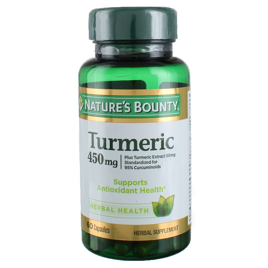 Nature's Bounty Kurkuma 450 mg Capsules - 60 st, Verpakking van 3