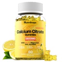 Suikervrije Calcium Citroen Gummies 1200mg met vitamine D3 K2, Magnesium, Zink, MSM voor mannen & vrouwen, bot, spier, Immuun Ondersteuning, Ultimate Absorptie Calcium Supplement, Vegan, 60 Tellen