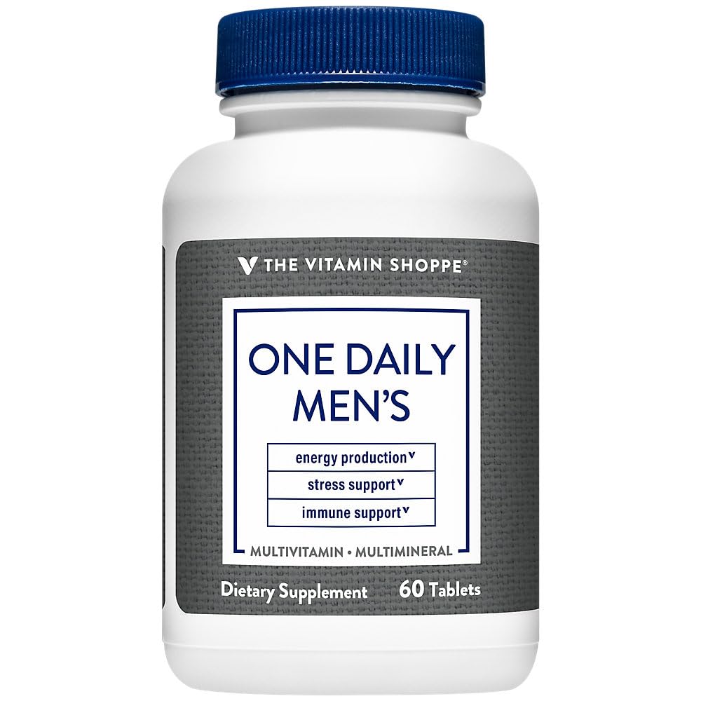 The Vitamin Shoppe One Daily Men's Multivitamine - Energy & Antioxidant Blend, Daily Multi-Mineral Supplement for Optimal Men's Health, Gluten & Dairy Free (60 tabletten)