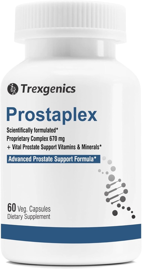 Trexgenics PROSTAPLEX Advanced Prostate Health with beta-sitosterol, Saw Palmetto Stinging Nettle pygeum Pumpkin Turmeric Quercetin lycopeen Selenium Vitamin D3 Zink Boron and K2-7 (60 Veg Capsules)