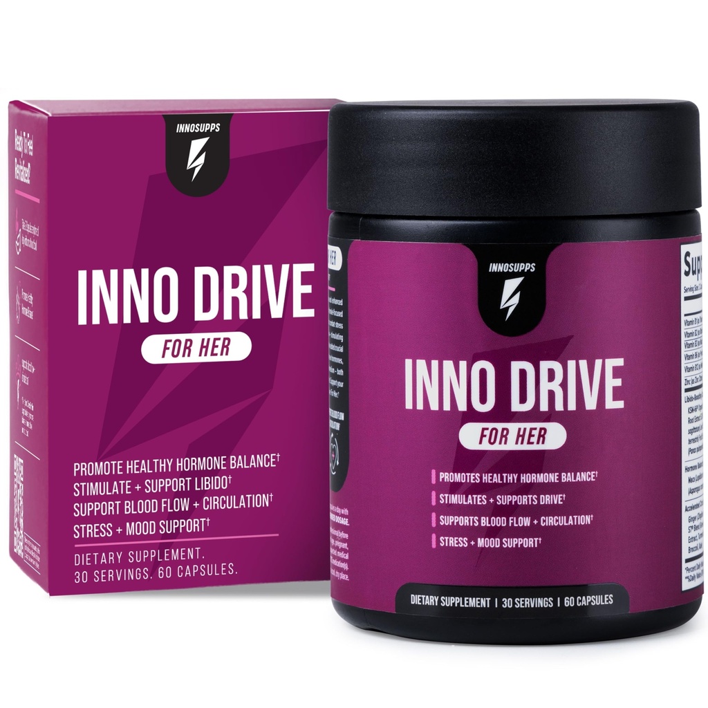 InnoSupps Inno Drive for Her, Women’s Healthy Hormone Balance Support, Supports Libido, Boost Intimacy, Energy, Mood, Weight, & Immune Support Supplement - 60 Capsules, 30 Servings
