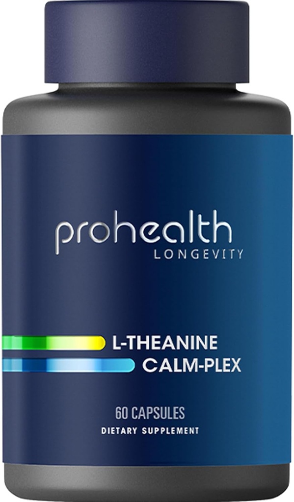 ProHealth L-Theanine Calm-Plex met GABA en 5-HTP (Sunthenine) (100 mg, 60 Medium Capsules)
