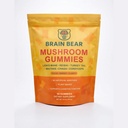 Brain Bear Mushroom Gummies – Lion’s Mane, Reishi, Cordyceps, Chaga, Maitake – Focus, Energy & Mental Clarity – Vegan Nootropic Brain Support – 90 Count