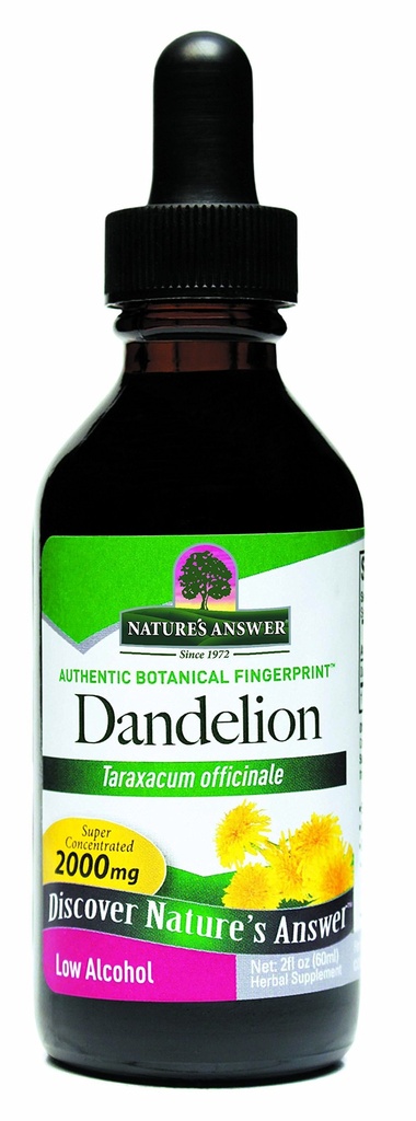 Nature's Answer Dandelion Root Extract 2 Oz – Low Organic Alcohol, Detox & Liver Support Supplement – Made in USA, Kosher, Gluten Free – Dandelion Root Supplement