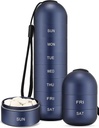 Zannaki metaal vocht Proof Week pil Organisator, Stapelbare aluminiumlegering BPA Gratis reizen Wandelen 7 dagen pil Box geval waterdicht en groot compartiment om pillen, vitamines, visolie, supplementen te houden