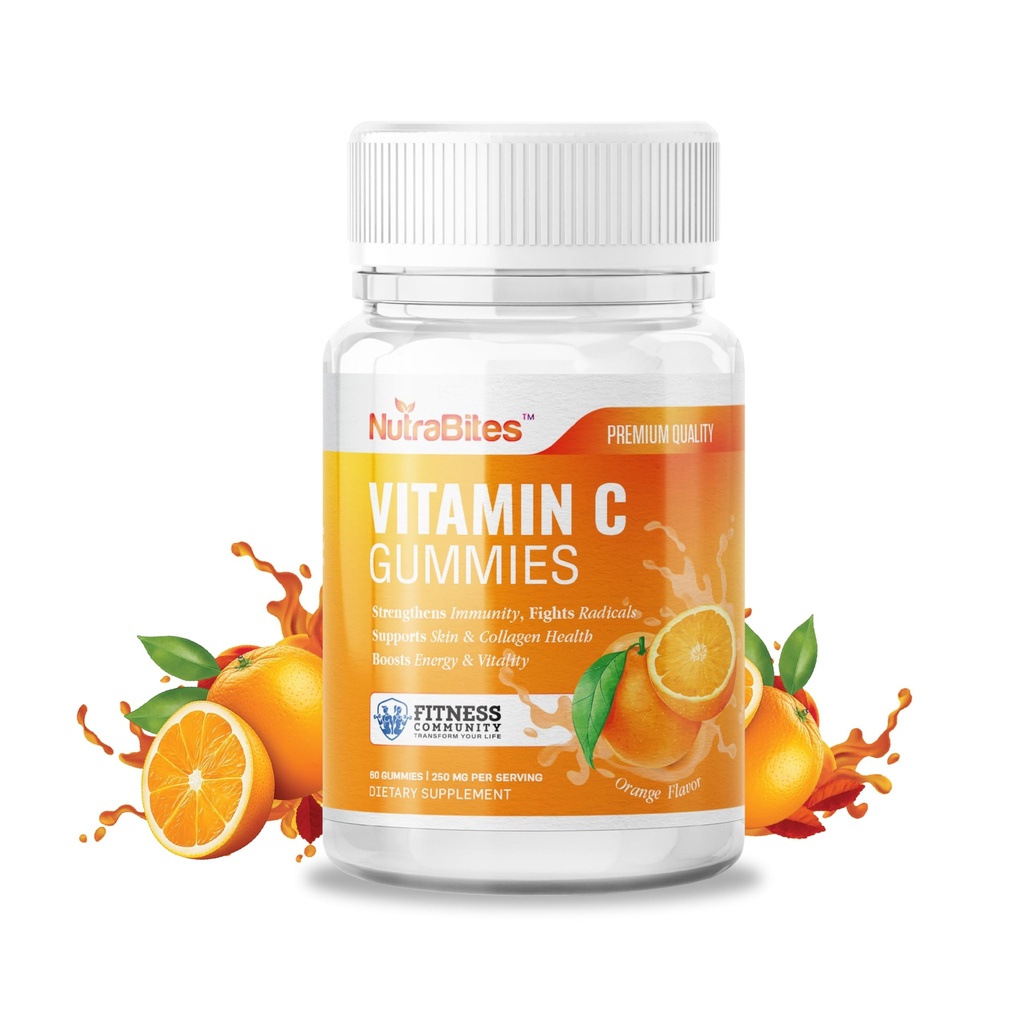 Vitamin C Gummies for Adults - Immune Support & Collagen Booster - 250mg Antioxidant Vitamin C Per Serving - Delicious Orange Flavor, Vegan & Gluten-Free - 60 Count
