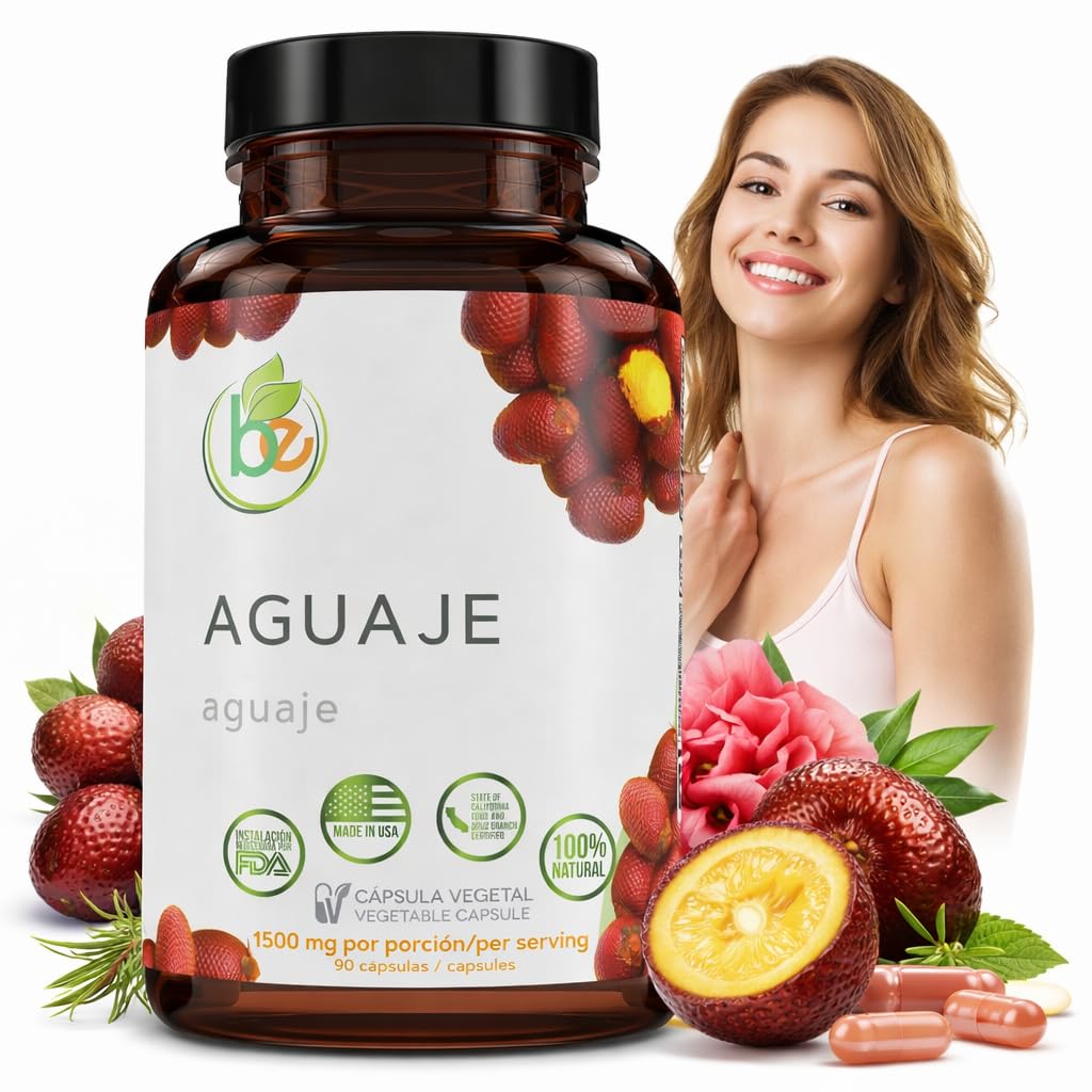 Aguaje Capsules – 90 Vegetable Capsules (1500 mg per Serving) – Peruvian Origin – Natural Female Health & Hormone Balance Support – Vegan, Non-GMO, Gluten-Free – 100% Authentic – by BexpertsUSA