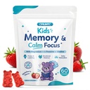 Kids Focus & Memory Gummies with Magnesium Glycinate, Phosphatidylserine & Choline - Support Brain, Attention & Focus for Kids, Learning & Cognitive Development – Sugar Free Strawberry 60 Gummies