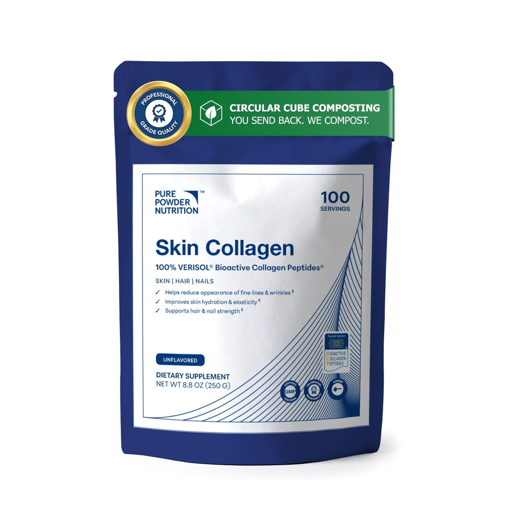 Skin Collagen with VERISOL Bioactive Collagen Peptides for Skin, Hair & Nails | 100 Serves (No Flavor) | Powder