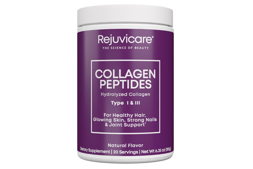 Rejuvicare Collagen Peptides Powder – Type I & III Hydrolyzed Collagen, 9g Protein per Serving – Unflavored, Hair, Skin & Nail Support – Keto Friendly, Non-GMO, 20 Servings