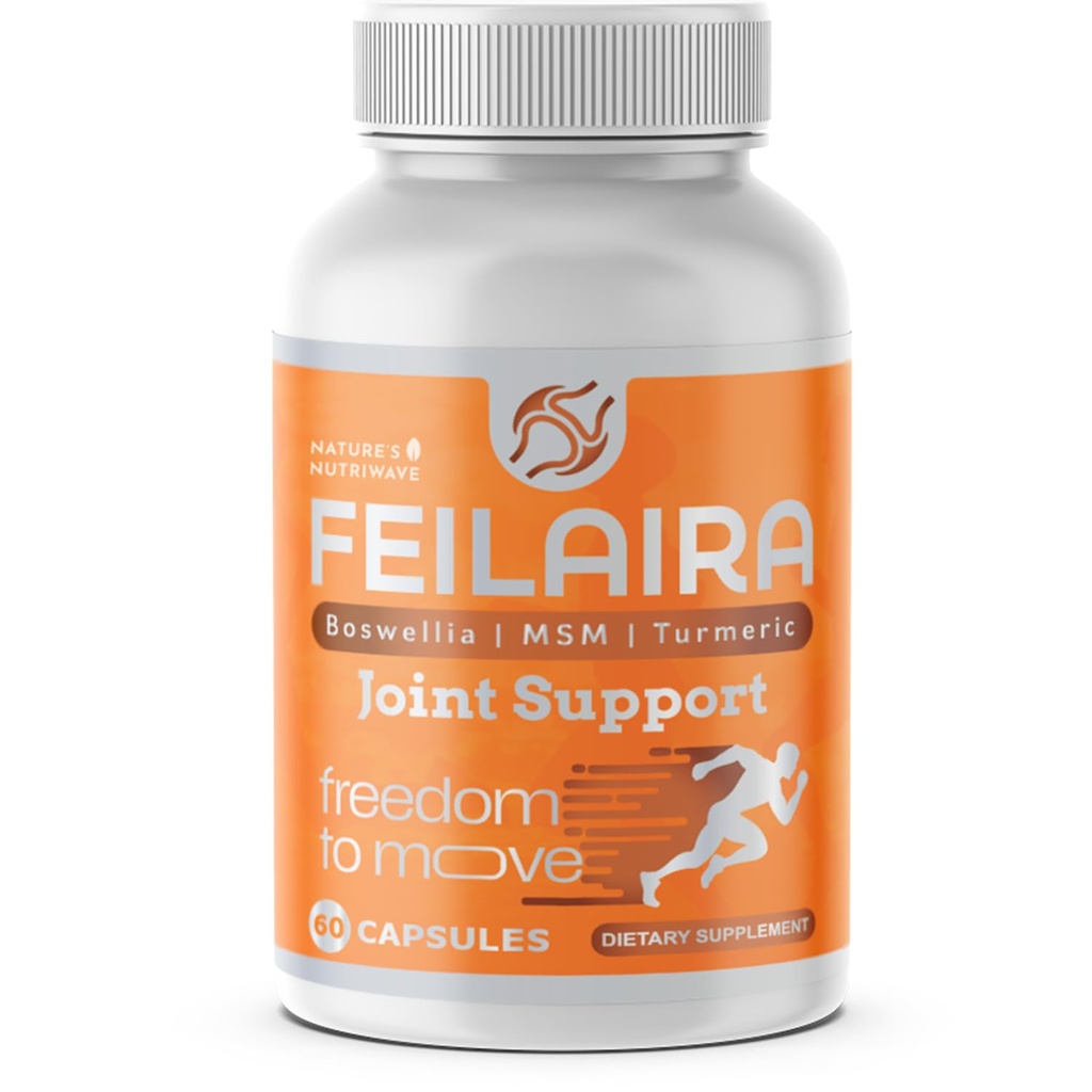 Feilaira – Natural Joint Support Supplement with Glucosamine, Chondroitin, Boswellia, Turmeric & MSM – Non-GMO Formula – Made in USA – 60 Capsules, 30 Servings, 1 Month Supply