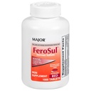 Major FeroSul - Ferrous Sulfate 325 mg tabletten - IJzeren Supplement voor vrouwen en mannen - Speciaal gecoate makkelijk doorslikken tabletten - rood - 1000 telling