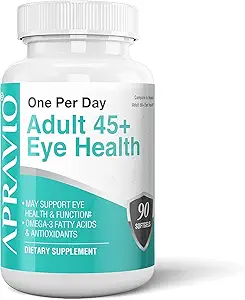 Volwassenen 45+ Ooggezondheid Oogvitaminen w/Vitamine C, Vitamine E, Zink, Koper, & Omega-3 Vetzuren voor Vision Health & Eye Protection, 90 softgels