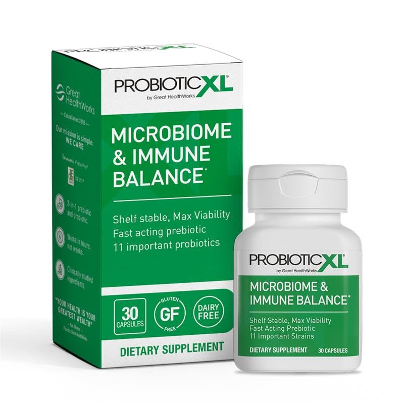 OmegaXL ProbioticXL - Probiotic & Prebiotic, Plank Stable - Blend 11 Strains - Promoot gezonde Gut Flora Groei, 12,5 miljard CFU - Non-GMO, Glutenvrije - 30 Veggie Caps