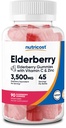 Nutricost Vlierbessen Gummies met Vitamine C & Zink 90 Gummies - Glutenvrij, vegetarisch