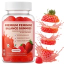 Vaginal Probiotic Feminine Gummies for Women – pH Balance Support & Vitamin C, Strawberry Flavor, Vegan, Sugar-Free, Non-GMO, 60 Gummies (30 Servings)