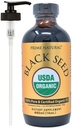 PRIME NATUURLIJKE Organische Zwarte Zaadolie 16oz - Koud geperst Ongeraffineerd hoog Thymochinon 1,7% USDA Gecertificeerd - Turkse oorsprong Potent Nigella Sativa Liquid - Vegan Omega 3 6 9, Antioxidant