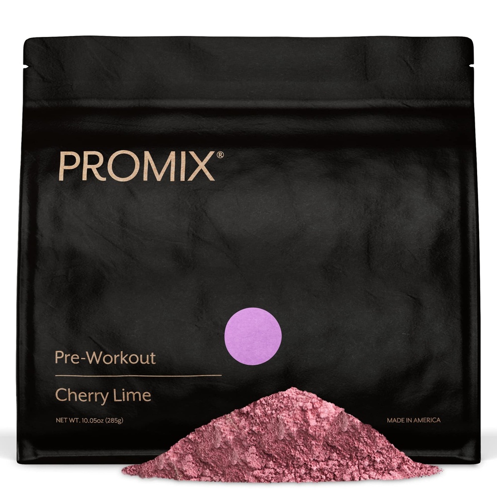 ProMix Nutrition Pre-Workout Powder, Cherry Lime - Maximalise Focus & Performance - Helpt spiergroei, endurance - Vitamine B12, Cafeïne, Beta-Alanine & L-tyrosine - 30 porties (pakket van 1)