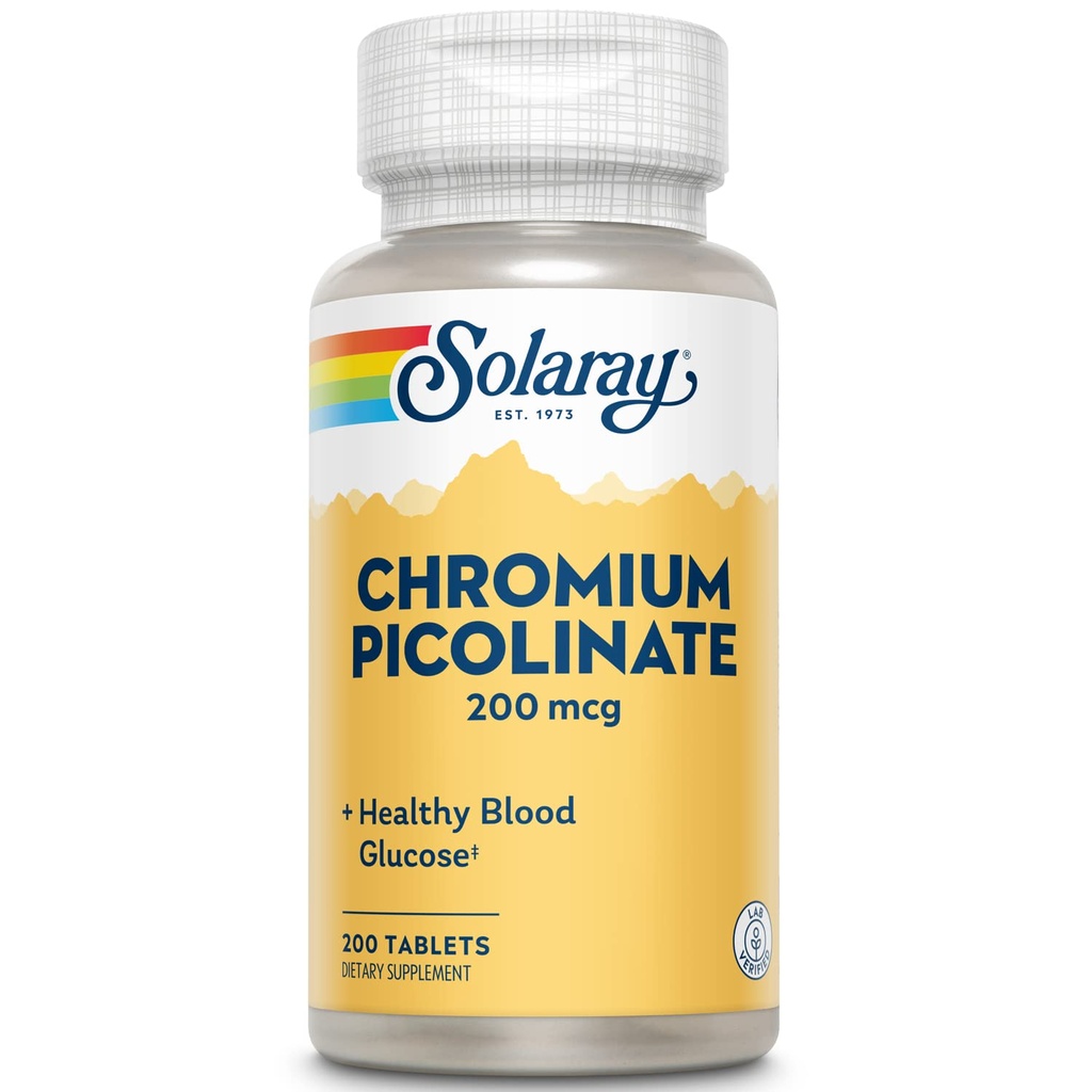 Solaray Chroom Picolinate Tablets, 200 mcg