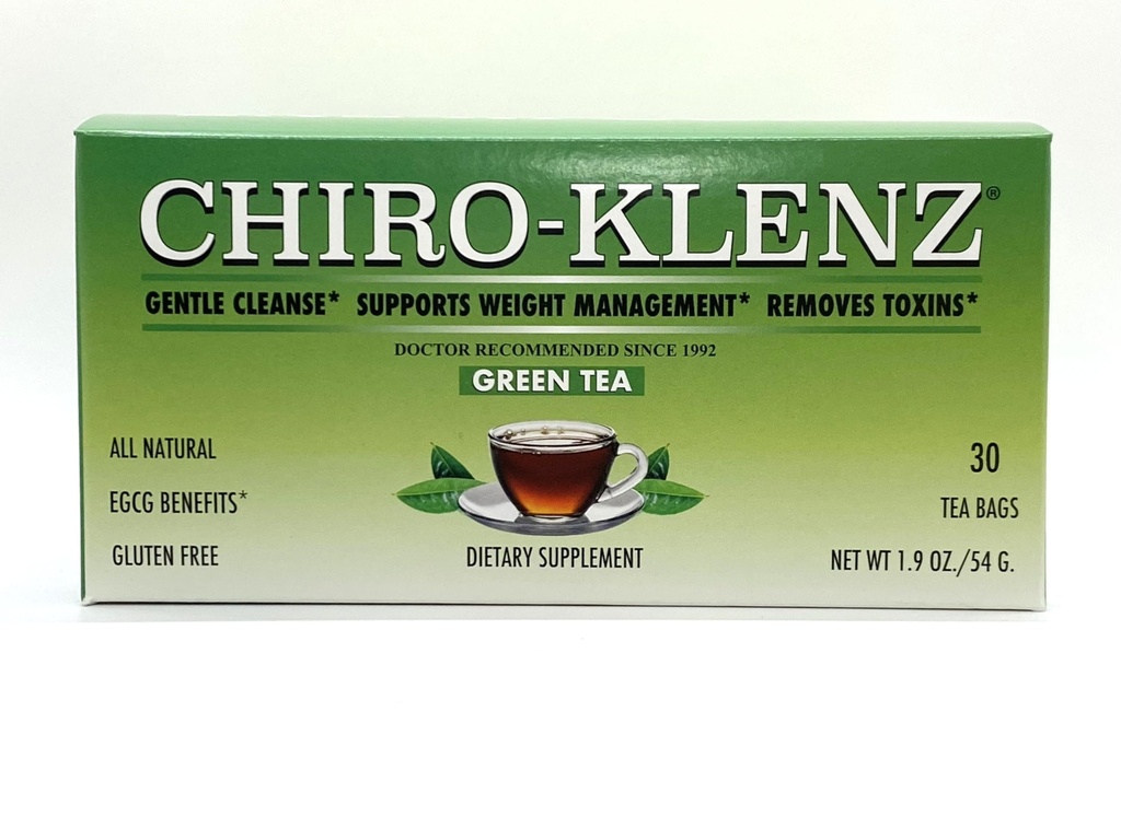 Chiro-Klenz Green Tea Detox Tea for Colon Cleanse – Natural Herbal Tea for Bloating and Constipation Relief for Women and Men | Gentle Cleansing - No Gluten.