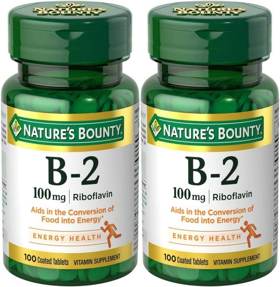 Nature's Bounty, Vitamine B-2, 100 mg, 100 tabletten - Verpakking van 2