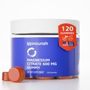 UpNourish Magnesium Gummies for Adults & Kids Magnesium Citrate Gummies 600mg, Calm Supplement for Muscle Relaxation, Bone and Digestief Health, Citrato de Magnesio, Vegan, Non-GMO, 120 Count
