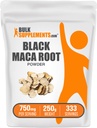 BulkSupplements.com Black Maca Powder - Black Maca Root Supplement, Herbal Supplement for Men & Women - Vegan, Gluten Free, 750mg per Serving, 250g (8.8 oz) (Pack of 1)