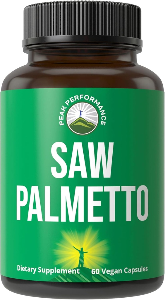 Peak Performance Saw Palmetto Capsules voor mannen en vrouwen 1000mg Alle Natural Saw Palmetto Extract Pillen. DHT Blocker supplement voor haarverlies.