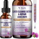 Lever Reiniging Reparatie Vloeistof,1100mg Melkdistel Supplement Dandelion Root en 16+ Kruiden voor lever ondersteuning Actieve lever Gezondheid Formule Geen Suiker Veganistisch Niet-GMO en All-Natural