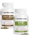Ergothioneine (60ct) et Lions Mane (120ct) Ensemble avec extraits de champignons Shiitake et Oyster - Longévité et cognition - Vegan, sans gluten, non-OGM