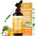 Soursop Bitters Liquid Drops 10 in 1 with Sea Moss, Moringa, Turmeric, Black Seed Oil, Oregano, Ashwagandha | Herbal Extracts for Overall Health-Enhancing | Vegan, Non-GMO | 2 Fl Oz(Mango Flavor)