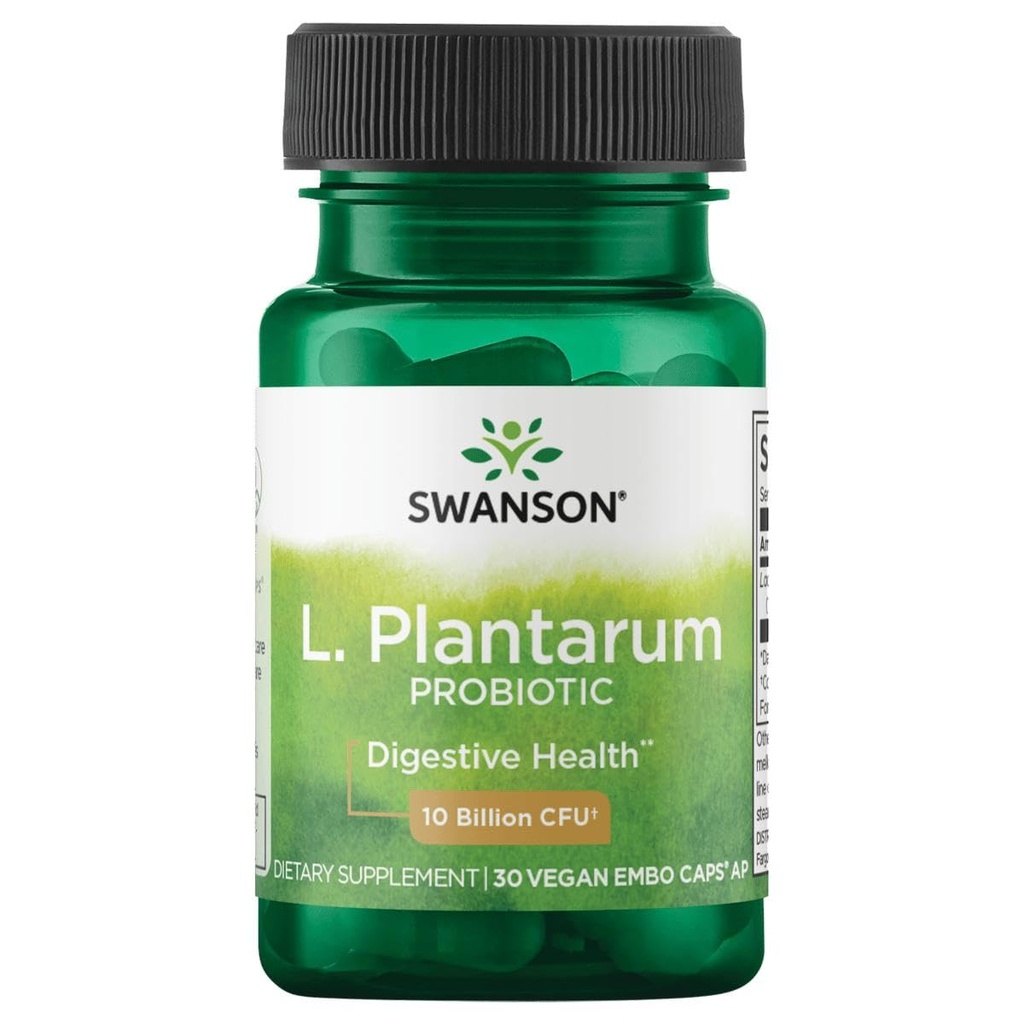 Swanson L. Plantarum - Digestief supplement ter bevordering van de gastro-intestinale balans en de regelmatigheid van de darm - Natuurlijke formule om opgeblazen gevoel te verminderen - (30 Veggie Capsules)
